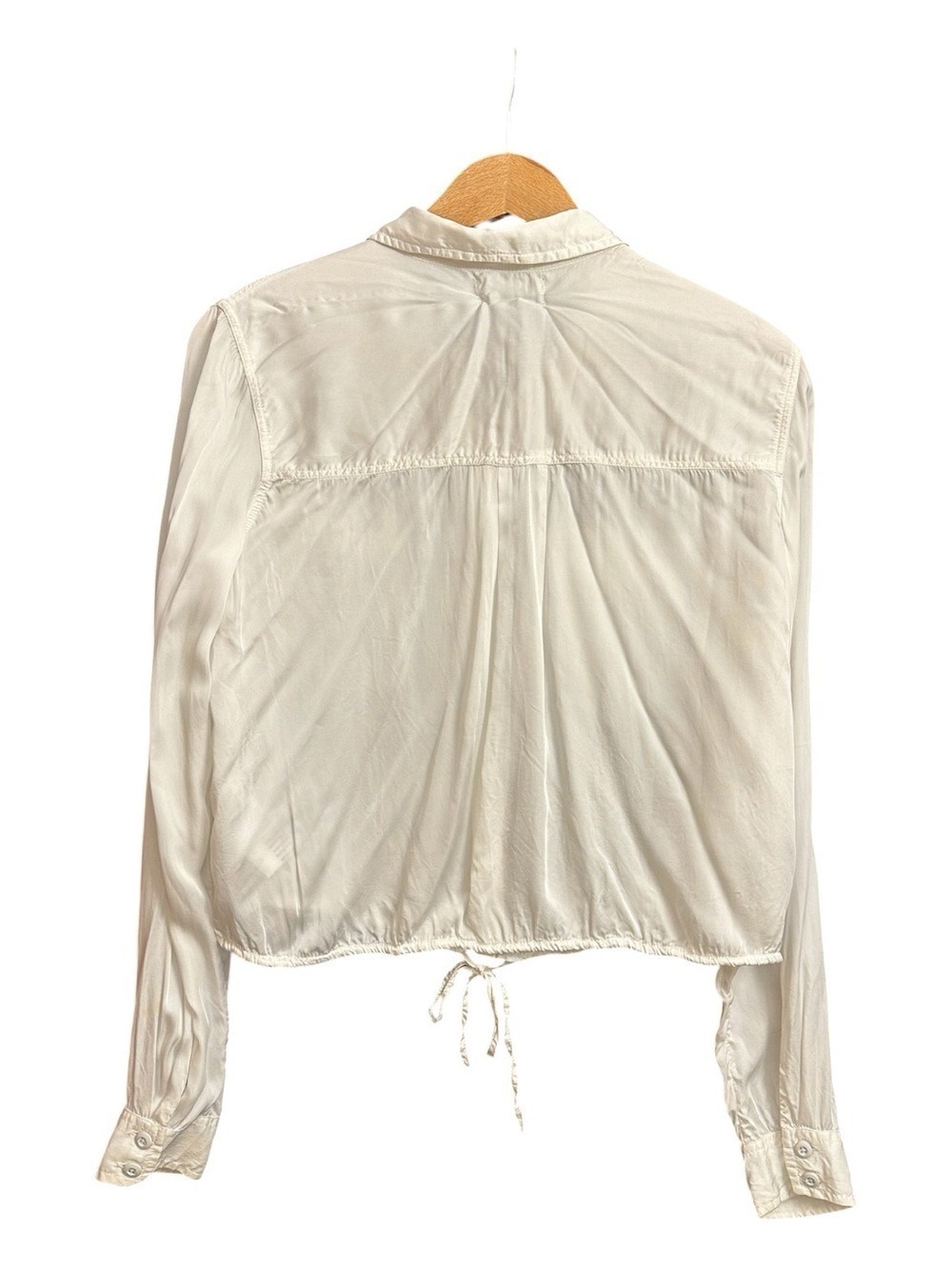 Urban Outfitters White Button-Down Drawstring Hem Shirt - Picture 5 of 8